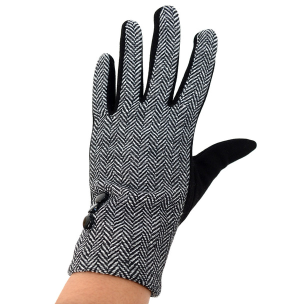 Herringbone Touch Screen Women's Gloves - LWG23