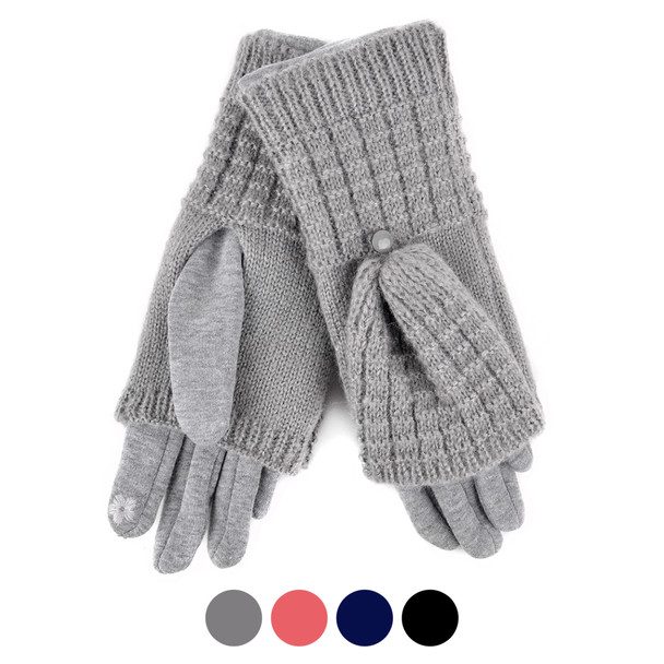 Women's Cable Knit Touch Screen Winter Gloves- LWG29