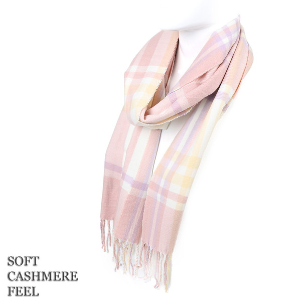 Unisex Plaid Acrylic Cashmere Feels Winter Scarves - AS2606
