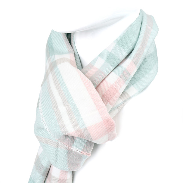 Unisex Plaid Acrylic Cashmere Feels Winter Scarves - AS2608