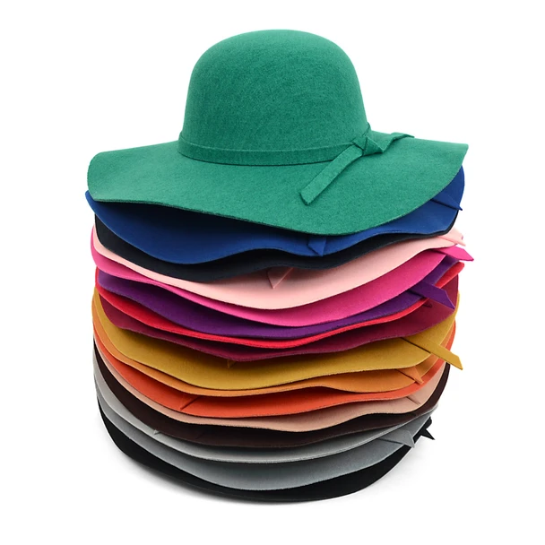 Women's Polyester Felt Floppy Wide Brim Bowknot Hat LWH10057 Women's Polyester Felt Floppy Wide Brim Bowknot Hat LWH10057