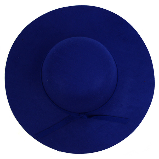 Women's Polyester Felt Floppy Wide Brim Bowknot Hat LWH7302