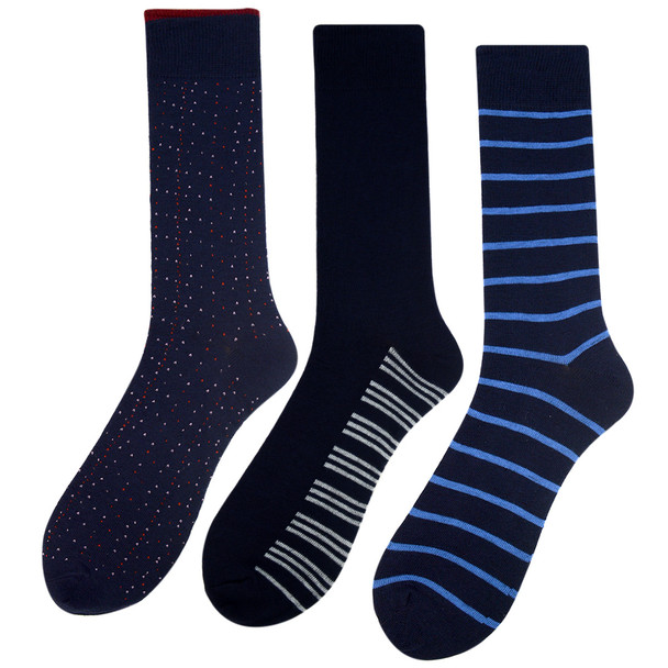 Assorted Pack (3 Pairs) Men's Casual Fancy Crew Socks 3PKS-DRSY15