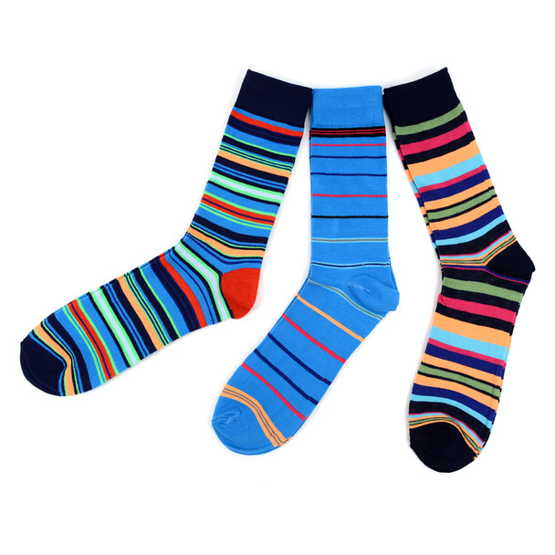 Assorted Pack (3 Pairs) Men's Casual Fancy Crew Socks 3PKS-S/S-4