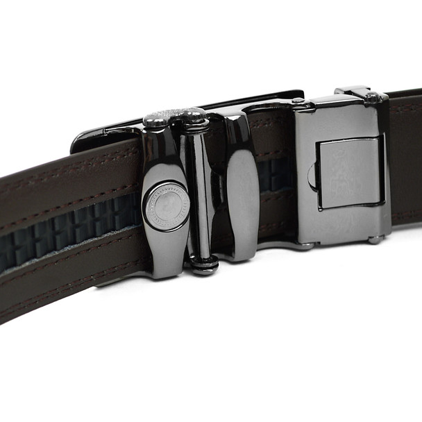 Men's Genuine Leather Sliding Buckle Ratchet Belt MGLBB46