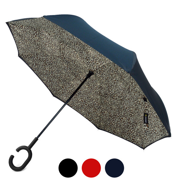 Leopard Pattern Reverse Open Inverted Umbrella- UM5024