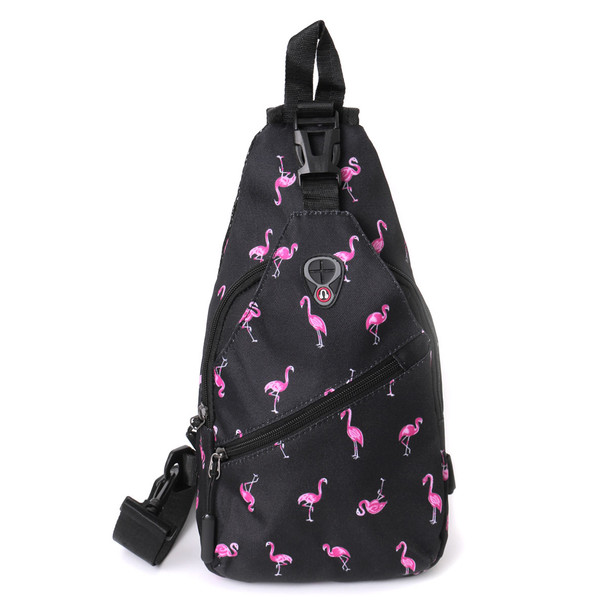 Novelty Sport Black Flamingo Sling Bag-NFBG1916 Novelty Sport Black Flamingo Sling Bag-NFBG1916