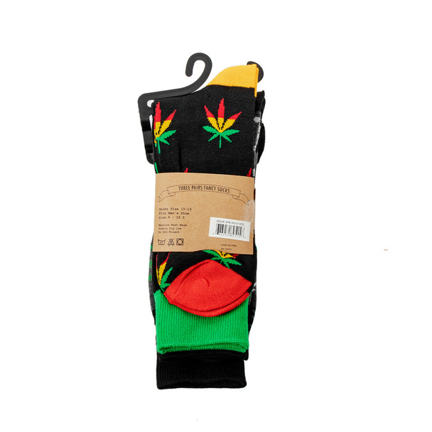 3pk Men's Cannabis Socks-3PK-NVS1602