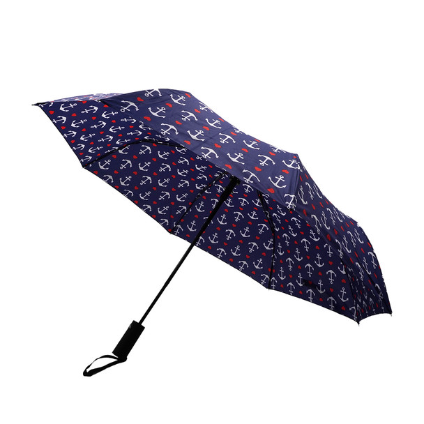 Nautical Anchor Auto Open Compact Umbrella-UM3217-NV