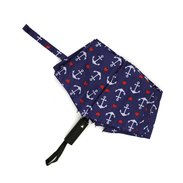 Nautical Anchor Auto Open Compact Umbrella-UM3217-NV