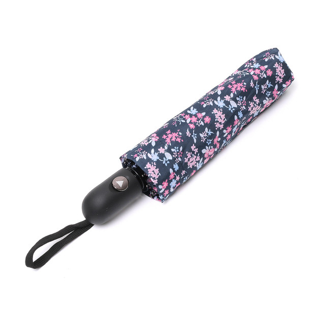 Compact Pink Floral Auto Open Umbrella-UM3212