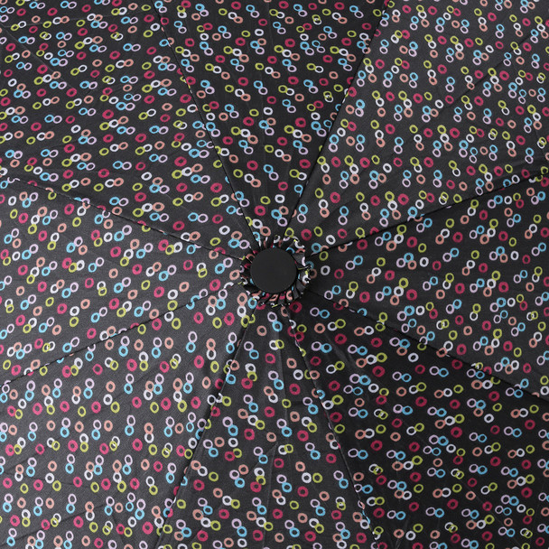 Compact Black with Colorful Bubble Auto Open Umbrella-UM3226-BK