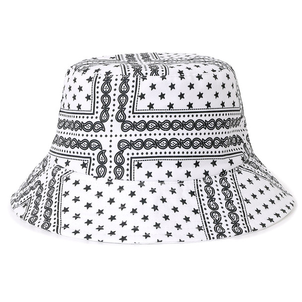 White Paisley Bucket Hat - NBKHT1000-RWHPA