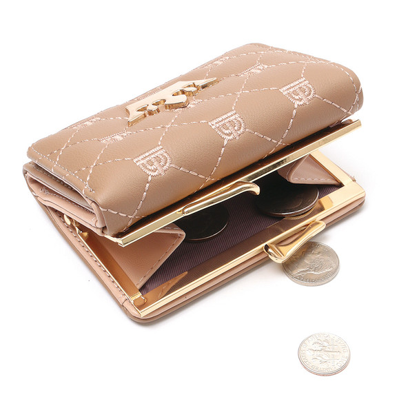 12 Pc Ladies Quilted Crown Wallet - LS-712