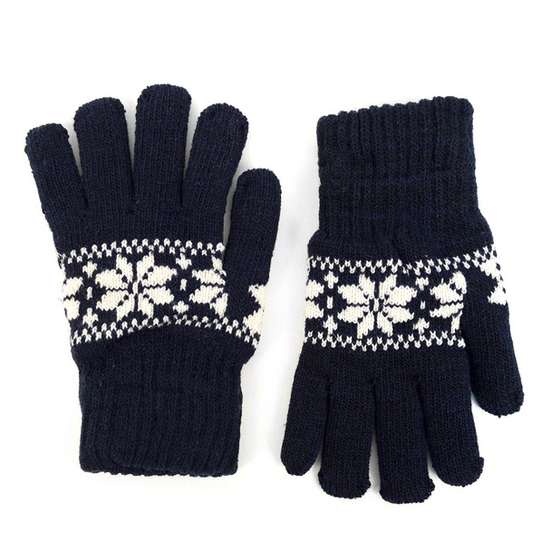  24 Pc Navy & Black Assorted Men's Knit Winter Gloves -GM1000/ASST