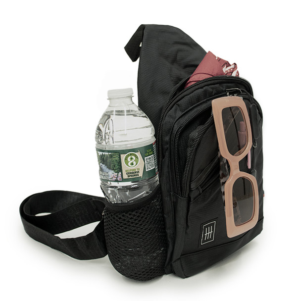 Unisex Black Crossbody Sling Bag with Adjustable Strap- FBG1867 Unisex Black Crossbody Sling Bag with Adjustable Strap- FBG1867