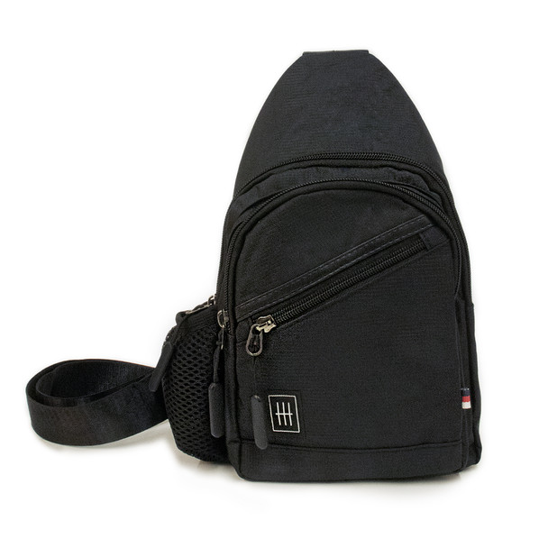 Unisex Black Crossbody Sling Bag with Adjustable Strap- FBG1867 Unisex Black Crossbody Sling Bag with Adjustable Strap- FBG1867