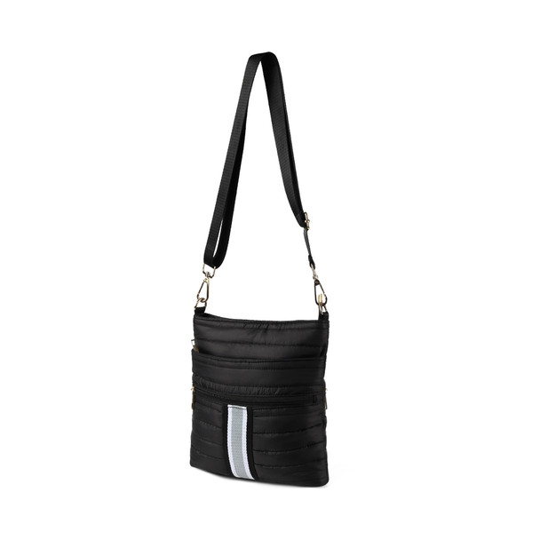 Ladies Nylon Triple Zip Crossbody bag