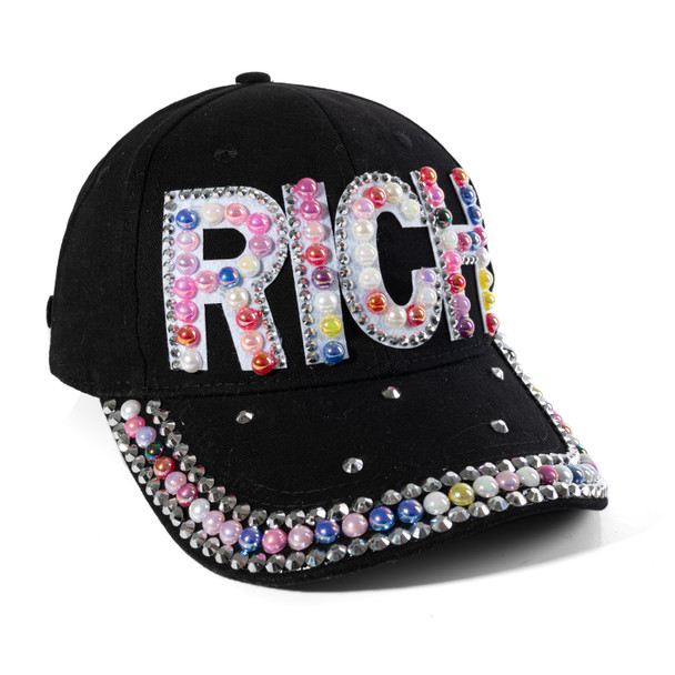 Ladies BLING CAP with STONES w/ Adjustable  strap back-CP9628