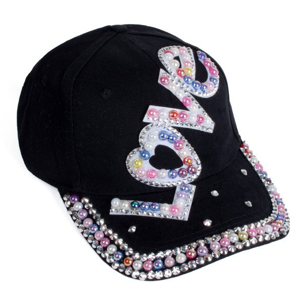 Ladies BLING CAP with STONES w/ Adjustable strap back-CP9630