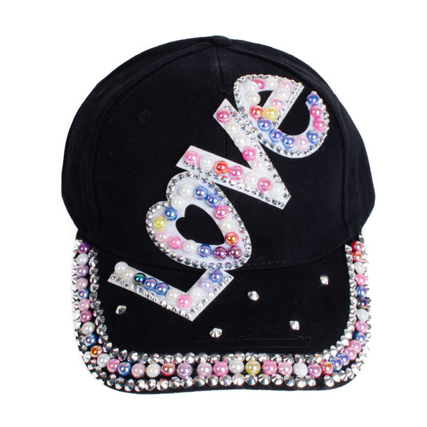 Ladies Bling cap with Stones w/ Adjustable strap-CP9630
