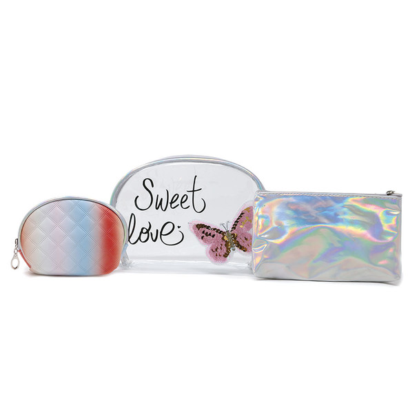 3 Pc Butterfly Cosmetic Bag Set -LNCTB1779