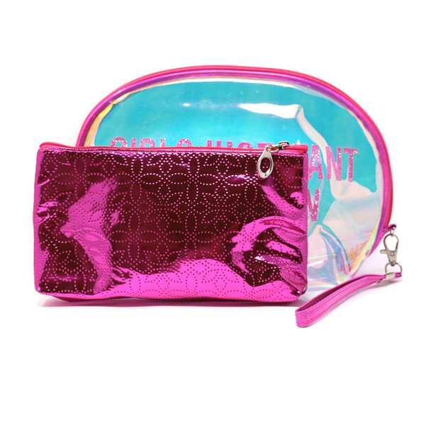 2pc Girls Metallic Cosmetic Bag Set -LNCTB1727