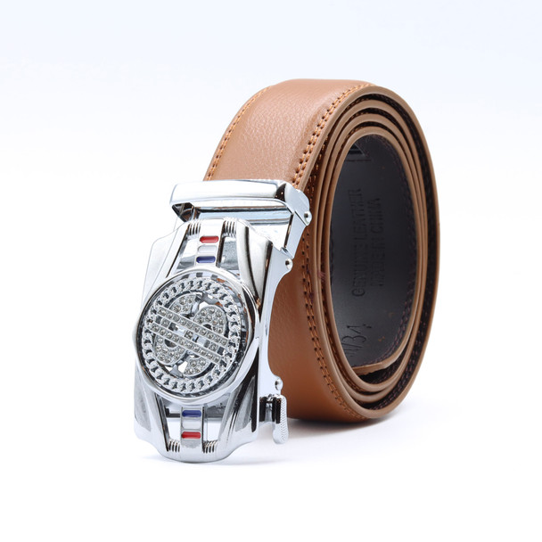 Men's Money Rotating Bling Ratchet Belt-MGLBB62-SIL 