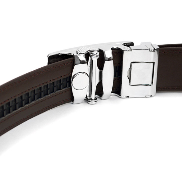 Men's Genuine Leather Sliding Buckle Ratchet Belt-MGLBB72