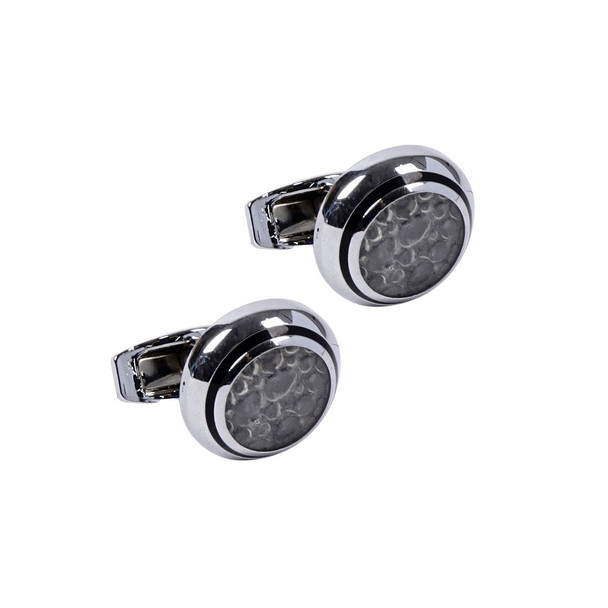 Gray Stone Round Cufflinks-CL1816