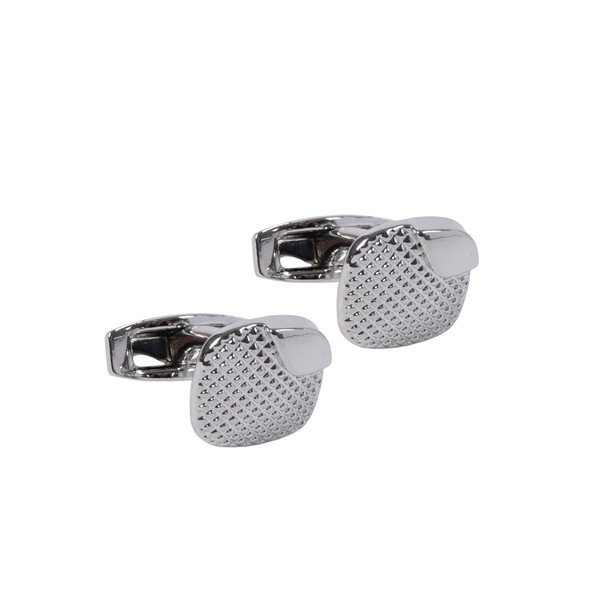 Silver Vintage Texture Square Cufflinks-CL1837
