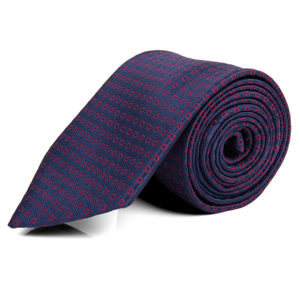 Men's Micro Fiber Poly Woven Rectangle Pattern Tie