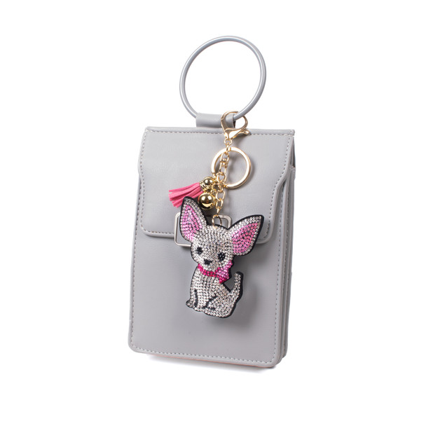 Bling Crystal Chihuahua Tassel Keychain -31424CR-G