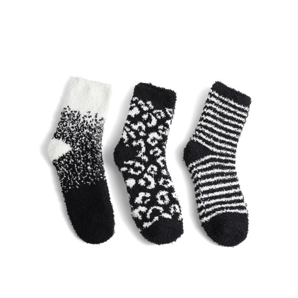 Ladies Fuzzy Socks- 3 Pair Set - 3PR-LFS11