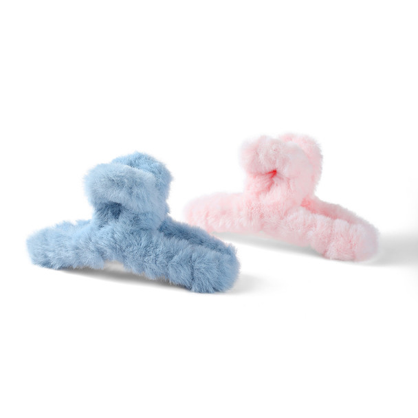 2pc Faux Fur Claw Hairclip - 2HCC1001