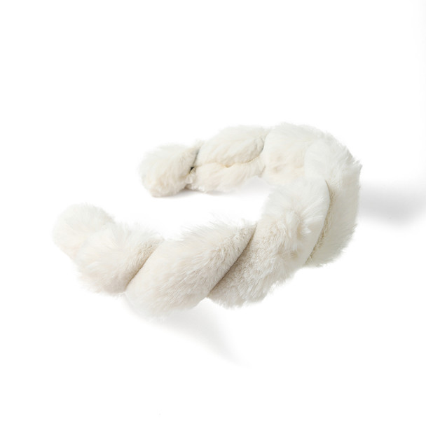 " C " Shaped Faux Fur Twisted Headband - PHB1034