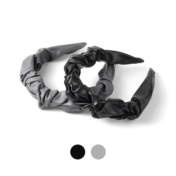  Wrinkled Faux Leather Headband - PHB1030
