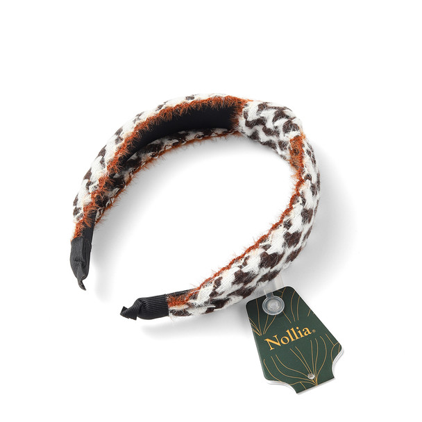 " C " Shaped Houndstooth Headband - PHB1036-BR