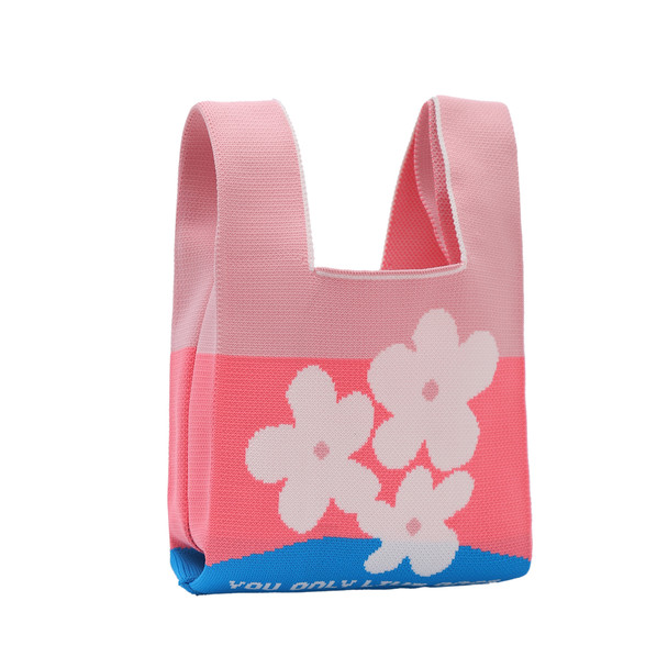 Mini YOLO Flower Knit Tote Bag -KTBG54