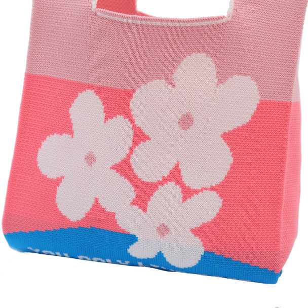 Mini YOLO Flower Knit Tote Bag -KTBG54