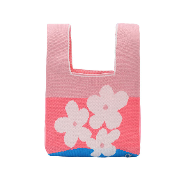 Mini YOLO Flower Knit Tote Bag -KTBG54