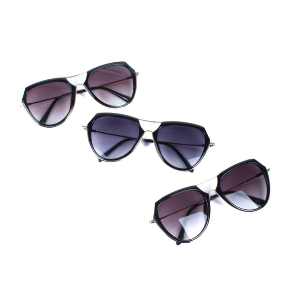  12 Pack Assorted Round Aviator Style Sunglasses - GEN-3377