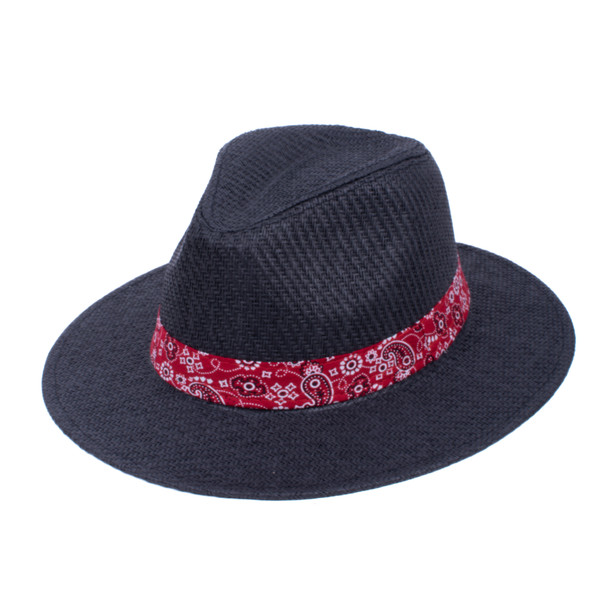 Men's S/S Paisley Bandana Banded Fashion Fedora hat-FSS17138
