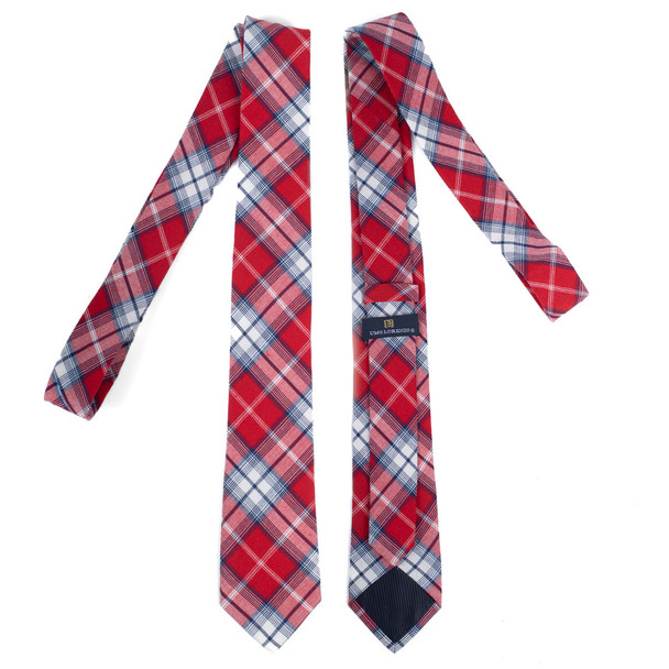 Men's 100% Cotton Checkered Ties 18 - NVC3018