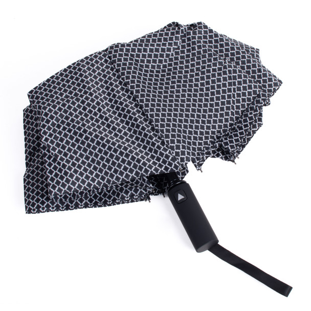 Compact Black Geometric Pattern Umbrella- Auto open - UM3236-BK