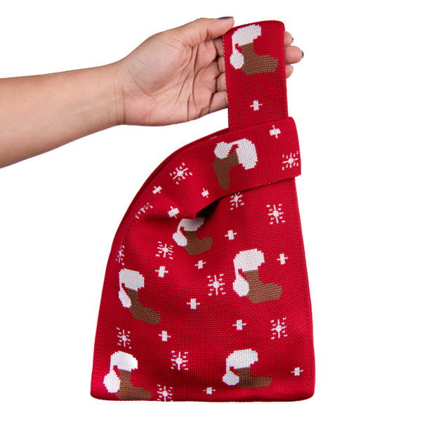 Ladies Christmas Knit Tote Bag- Stockings- KTBG60