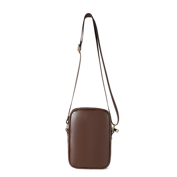 PU North South Crossbody Bag with Strap - LCBG1436-BR