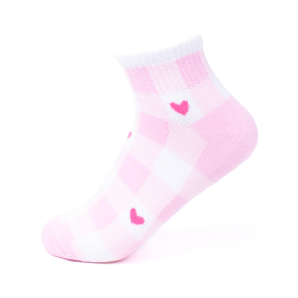 Ladies' Assorted Low Cut Heart 6 pre-pack Ribbed Socks-LN6F1643