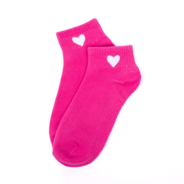 Ladies' Assorted Low Cut Heart 6 pre-pack Ribbed Socks-LN6F1643