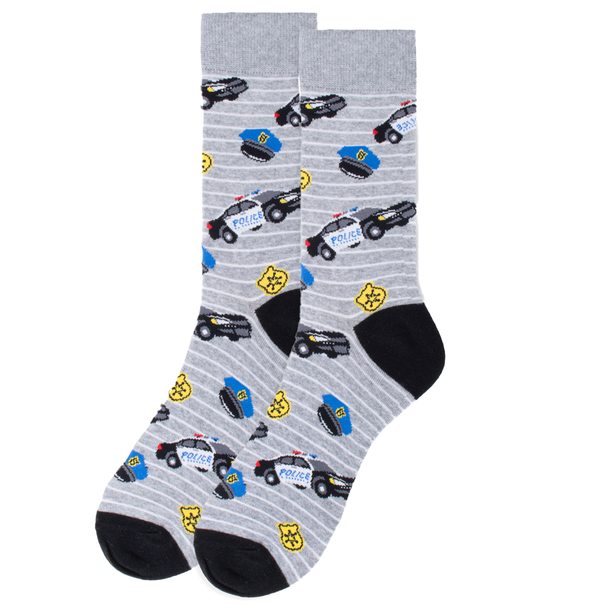 Men's Police Novelty Socks - NVS19661-GRY
